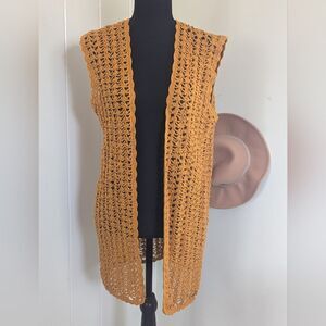 VTG Richard & Company Crochet Vest Hippie Desert Coastal Cowgirl Cottagecore S